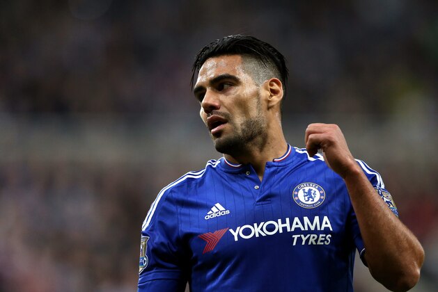 Chelsea's Radamel Falcao during the English Premier League soccer match between Newcastle United and Chelsea at St James' Park, Newcastle, England, Saturday, Sept. 26, 2015. (AP Photo/Scott Heppell)