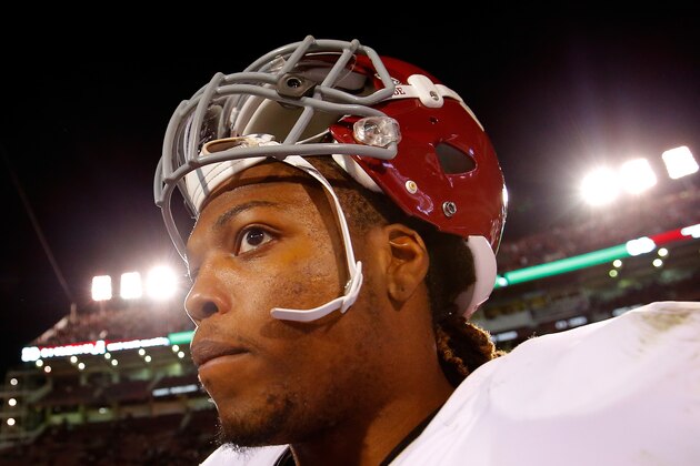 STARKVILLE, MS - NOVEMBER 14:  Derrick Henry #2 of the Alabama Crimson Tide walks the field after their 31-6 win over the Mississippi State Bulldogs at Davis Wade Stadium on November 14, 2015 in Starkville, Mississippi.  (Photo by Kevin C. Cox/Getty Images)