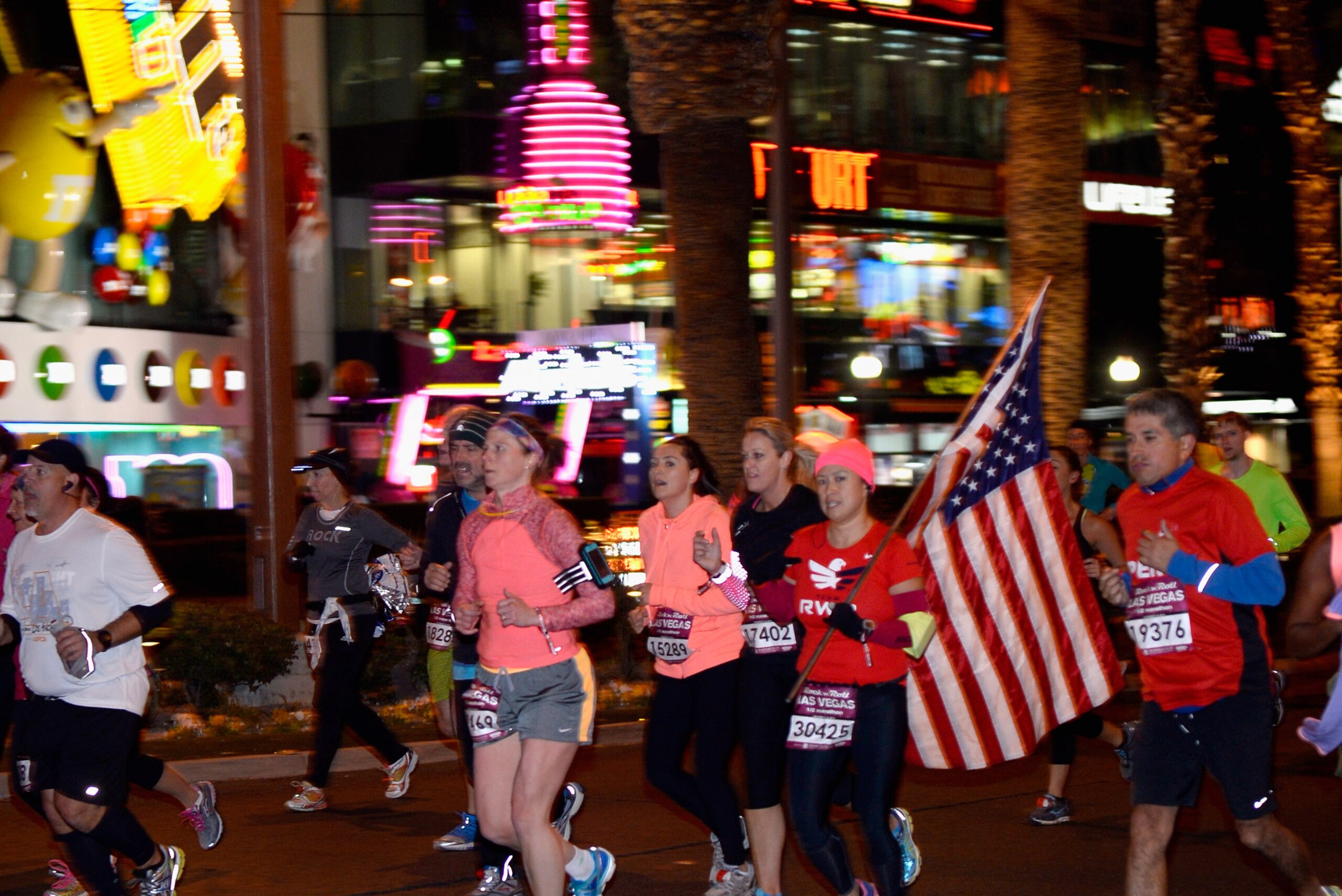 LAS VEGAS, NV - NOVEMBER 16: Rock 'n' Roll Las Vegas Half Marathon in Las Vegas on Sunday, November 16th benefitting the Crohns & Colitis Foundation of America. As part of the Rock 'n' Roll Running Weekend, more than 43k runners rocked the strip at night on Saturday for the inaugural 5k and on Sunday for the half marathon and marathon. Runners were treated to musical performances by Chromeo at the 5k finish line and Macklemore & Ryan Lewis at the marathon & half marathon start line festival. (Photo by Bryan Steffy/Getty Images for Rock 'n' Roll Las Vegas Marathon) LAS VEGAS, NV - NOVEMBER 16: Rock 'n' Roll Las Vegas Half Marathon in Las Vegas on Sunday, November 16th benefitting the Crohns & Colitis Foundation of America. As part of the Rock 'n' Roll Running Weekend, more than 43k runners rocked the strip at night on Saturday for the inaugural 5k and on Sunday for the half marathon and marathon. Runners were treated to musical performances by Chromeo at the 5k finish line and Macklemore & Ryan Lewis at the marathon & half marathon start line festival. (Photo by Bryan Steffy/Getty Images for Rock 'n' Roll Las Vegas Marathon)