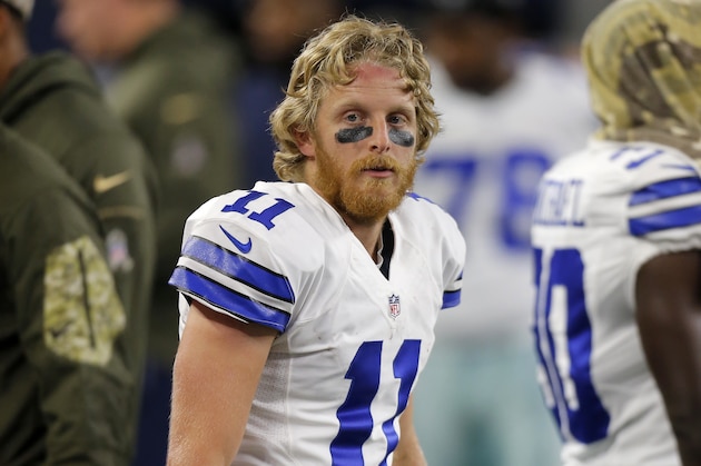 Dallas Cowboys' Cole Beasley stands on the sideline in the first half of an NFL football game against the Philadelphia Eagles on Sunday, Nov. 8, 2015, in Arlington, Texas. (AP Photo/Brandon Wade)