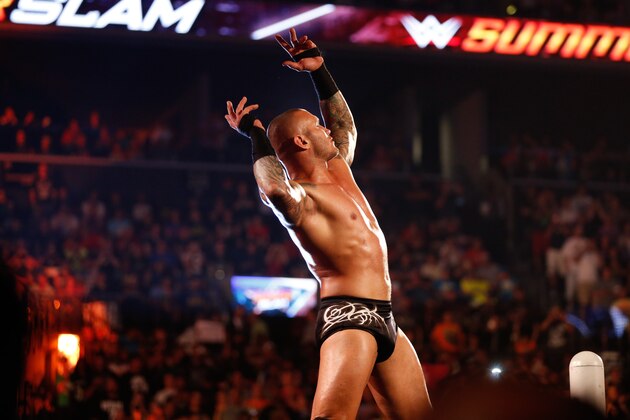 NEW YORK, NY - AUGUST 23:  Randy Orton enters the ring at the WWE SummerSlam 2015  at Barclays Center of Brooklyn on August 23, 2015 in New York City.  (Photo by JP Yim/Getty Images)