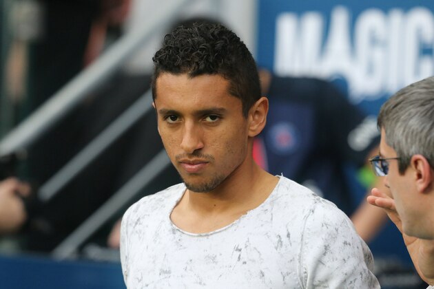 PARIS, FRANCE - NOVEMBER 07:  Marquinhos of Paris Saint-Germain during the French  Ligue 1 between Paris Saint-Germain and Toulouse FC at Parc Des Princes on november 7, 2015 in Paris, France.  (Photo by Xavier Laine/Getty Images)