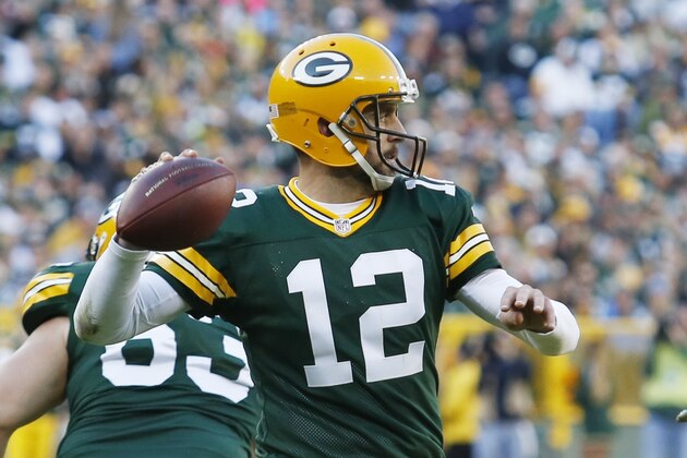 Green Bay Packers' Aaron Rodgers throws during the second half of an NFL football game against the Detroit Lions Sunday, Nov. 15, 2015, in Green Bay, Wis. (AP Photo/Matt Ludtke)