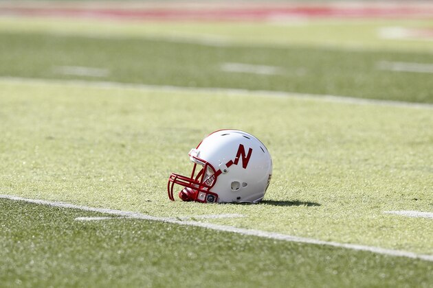 LINCOLN, NE - SEPTEMBER 01: Detail view of a Nebraska Cornhuskers helmet on the field before the game against the Southern Miss Golden Eagles at Memorial Stadium on September 1, 2012 in Lincoln, Nebraska. The Cornhuskers won 49-20. (Photo by Joe Robbins/Getty Images)