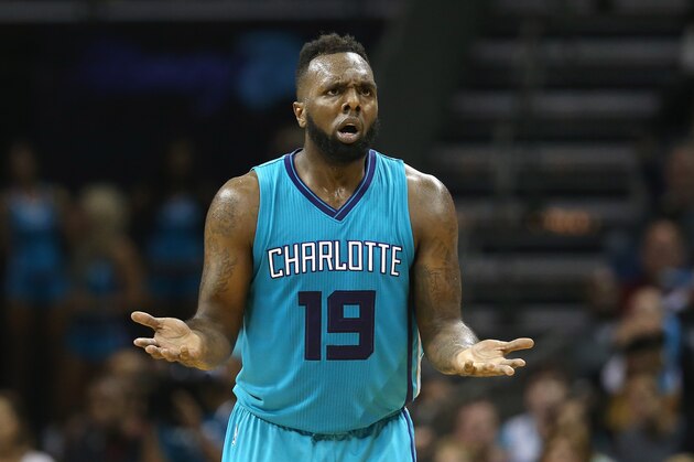 CHARLOTTE, NC - NOVEMBER 01:  P.J. Hairston #19 of the Charlotte Hornets reacts after a call during their game against the Atlanta Hawks at Time Warner Cable Arena on November 1, 2015 in Charlotte, North Carolina. NOTE TO USER: User expressly acknowledges and agrees that, by downloading and or using this photograph, User is consenting to the terms and conditions of the Getty Images License Agreement.  (Photo by Streeter Lecka/Getty Images)