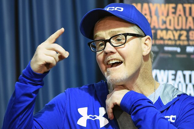 LAS VEGAS, NV - APRIL 30:  WBO welterweight champion Manny Pacquiao's trainer Freddie Roach speaks during a news conference ahead of the unification fight between Pacquiao and WBC/WBA welterweight champion Floyd Mayweather Jr. at MGM Grand Hotel & Casino on April 30, 2015 in Las Vegas, Nevada. The two boxers will face each other on May 2, 2015 in Las Vegas.  (Photo by Ethan Miller/Getty Images)