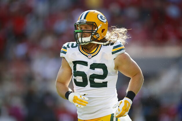 Green Bay Packers inside linebacker Clay Matthews (52) runs off the filed against the San Francisco 49ers during an NFL football game in Santa Clara, Calif., Sunday, Oct. 4, 2015. (Jeff Haynes/AP Images for Panini)