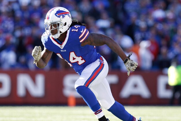 Nov 8, 2015; Orchard Park, NY, USA; Buffalo Bills wide receiver Sammy Watkins (14) during the game against the Miami Dolphins at Ralph Wilson Stadium. Mandatory Credit: Kevin Hoffman-USA TODAY Sports