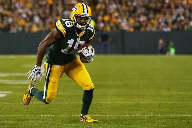 GREEN BAY, WI - SEPTEMBER 20:   Randall Cobb #18 of the Green Bay Packers carries the ball against the Seattle Seahawks at Lambeau Field on September 20, 2015 in Green Bay, Wisconsin.  (Photo by Maddie Meyer/Getty Images)