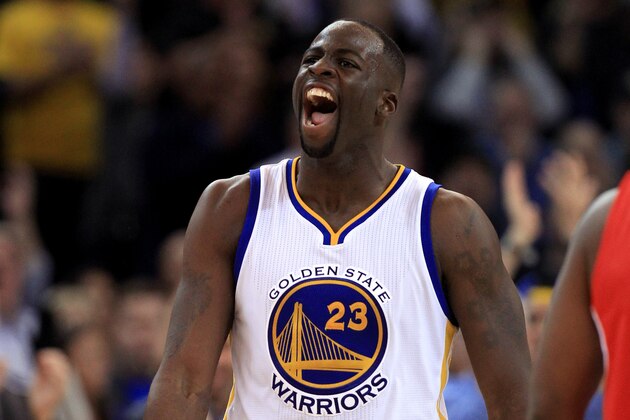 OAKLAND, CA - NOVEMBER 04:  Draymond Green #23 of the Golden State Warriors reacts during their game against the Los Angeles Clippers at ORACLE Arena on November 4, 2015 in Oakland, California. NOTE TO USER: User expressly acknowledges and agrees that, by downloading and or using this photograph, User is consenting to the terms and conditions of the Getty Images License Agreement.  (Photo by Ezra Shaw/Getty Images)