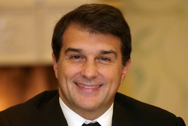 President of FC Barcelona Joan Laporta is seen in a restaurant in Kiev,  Ukraine, Thursday , Dec. 8, 2009. FC Barcelona will face Ukraine's Dynamo Kiev in an UEFA Champions League group F soccer match at the Lobanovsky stadium in Kiev, on Wednesday. (AP Photo/Andrey Lukatsky)