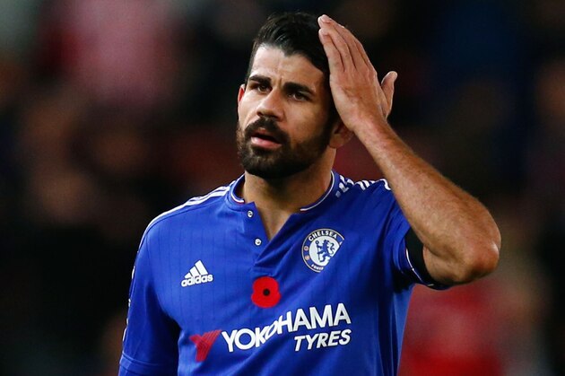 STOKE ON TRENT, ENGLAND - NOVEMBER 07: Diego Costa of Chelsea looks on during the Barclays Premier League match between Stoke City and Chelsea at Britannia Stadium on November 7, 2015 in Stoke on Trent, England.  (Photo by Laurence Griffiths/Getty Images)