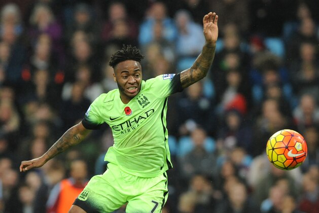 Manchester City’s Raheem Sterling during the English Premier League soccer match between Aston Villa and Manchester City at the Villa Park, Birmingham, England, Sunday, Nov. 8, 2015. (AP Photo/Rui Vieira)