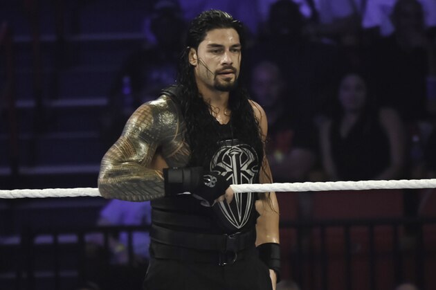 MIAMI, FL- SEPTEMBER 01: Roman Reigns looks on during the WWE Smackdown on September 1, 2015 at the American Airlines Arena in Miami, Florida.  (Photo by Ron ElkmanSports Imagery/Getty Images)