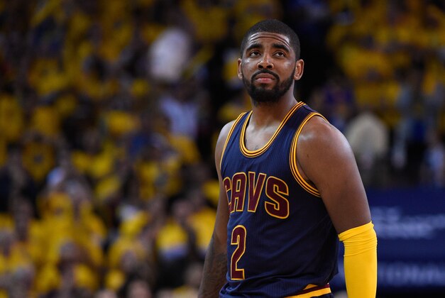June 4, 2015; Oakland, CA, USA; Cleveland Cavaliers guard Kyrie Irving (2) during overtime in game one of the NBA Finals against the Golden State Warriors at Oracle Arena. The Warriors defeated the Cavaliers 108-100 in overtime for a 1-0 series lead. Mandatory Credit: Kyle Terada-USA TODAY Sports