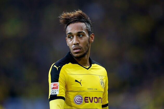 DORTMUND, GERMANY - NOVEMBER 08:  Pierre-Emerick Aubameyang of Dortmund looks on during the Bundesliga match between Borussia Dortmund and FC Schalke 04 at Signal Iduna Park on November 8, 2015 in Dortmund, Germany.  (Photo by Boris Streubel/Getty Images)