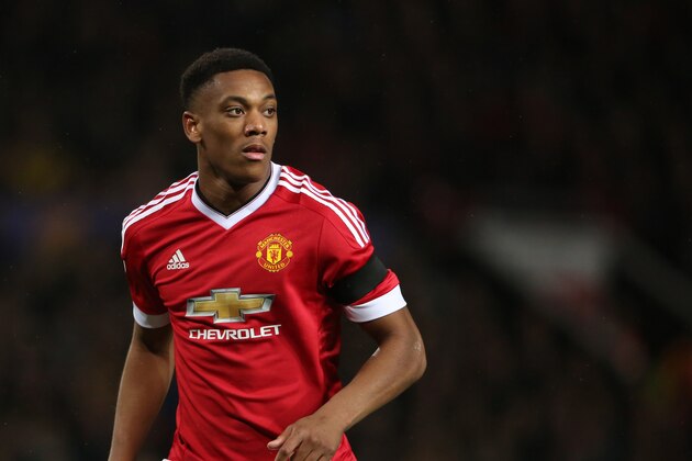 MANCHESTER, UNITED KINGDOM - NOVEMBER 03:  Anthony Martial of Manchester United during the UEFA Champions League match between Manchester United and PFC CSKA Moskva on November 3, 2015 in Manchester, United Kingdom.  (Photo by Matthew Ashton - AMA/Getty Images)