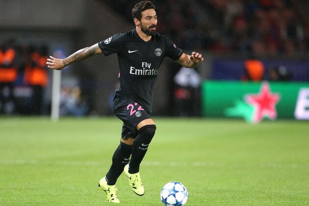 PARIS - SEPTEMBER 15: Ezequiel Lavezzi of PSG in action during the UEFA Champions League match between Paris Saint-Germain (PSG) and Malmo FF at Parc des Princes stadium on September 15, 2015 in Paris, France. (Photo by Jean Catuffe/Getty Images)