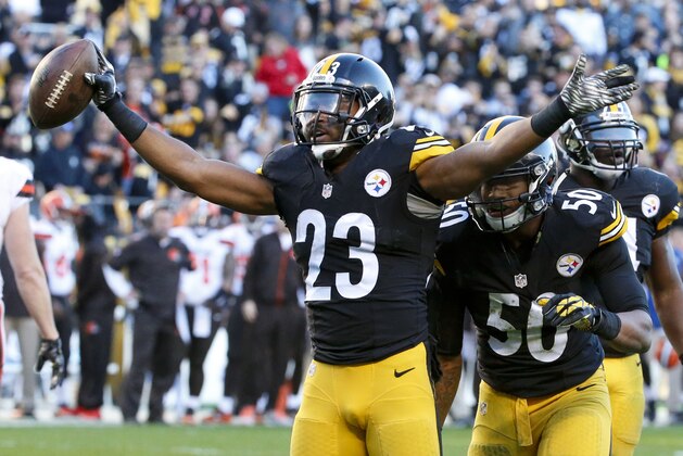 Pittsburgh Steelers free safety Mike Mitchell (23) plays in an NFL football game against the Cleveland Browns, Sunday, Nov. 15, 2015, in Pittsburgh. (AP Photo/Gene J. Puskar)
