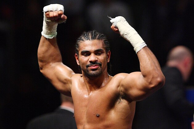NUREMBERG, GERMANY - NOVEMBER 07:  David Haye of England celebrates his win against Nikolai Valuev after their WBA world heavyweight championship fight on November 7, 2009 at the Arena Nuernberger Versicherung in Nuremberg, Germany.  (Photo by Boris Streubel/Getty Images)