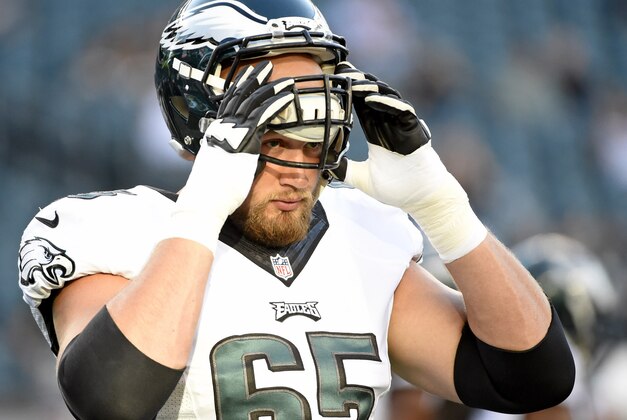 Aug 22, 2015; Philadelphia, PA, USA; Philadelphia Eagles tackle Lane Johnson (65) takes the field during pre game warmups before game against the Baltimore Ravens at Lincoln Financial Field. Mandatory Credit: Eric Hartline-USA TODAY Sports