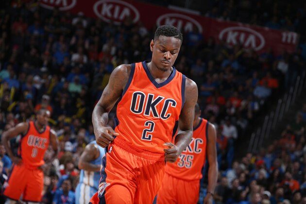 OKLAHOMA CITY, OK - NOVEMBER 1: Anthony Morrow #2 of the Oklahoma City Thunder drives to the basket against the Denver Nuggets during the game on November 1, 2015 at Chesapeake Energy Arena in Oklahoma City, Oklahoma. NOTE TO USER: User expressly acknowledges and agrees that, by downloading and or using this Photograph, user is consenting to the terms and conditions of the Getty Images License Agreement. Mandatory Copyright Notice: Copyright 2015 NBAE (Photo by Layne Murdoch Jr./NBAE via Getty Images)