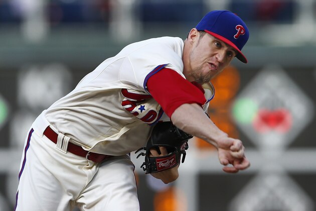 Philadelphia Phillies closer Ken Giles delivers a pitch against the Miami Marlins in the ninth inning during a baseball game Sunday, Oct. 4, 2015, in Philadelphia. The Phillies defeated the Marlins 7-2. (AP Photo/Rich Schultz)