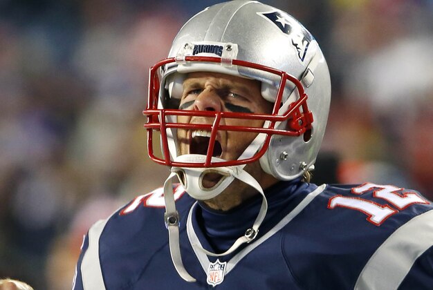 Nov 23, 2015; Foxborough, MA, USA; New England Patriots quarterback Tom Brady (12) takes the field before their game against the Buffalo Bills at Gillette Stadium. Mandatory Credit: Winslow Townson-USA TODAY Sports
