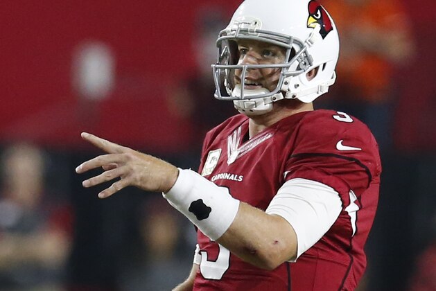 Arizona Cardinals quarterback Carson Palmer (3) in the first half during an NFL football game against the Cincinnati Bengals, Sunday, Nov. 22, 2015, in Glendale, Ariz. (AP Photo/Rick Scuteri) Arizona Cardinals quarterback Carson Palmer (3) in the first half during an NFL football game against the Cincinnati Bengals, Sunday, Nov. 22, 2015, in Glendale, Ariz. (AP Photo/Rick Scuteri)
