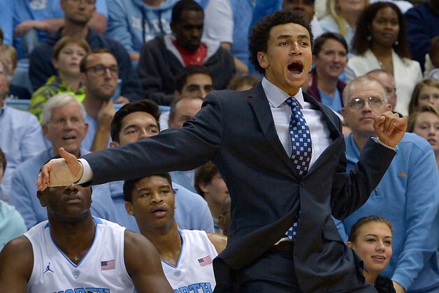 CHAPEL HILL, NC - NOVEMBER 15: An injured Marcus Paige #5 of the North Carolina Tar Heels cheers on his teammates during their game against the Fairfield Stags at the Dean Smith Center on November 15, 2015 in Chapel Hill, North Carolina. North Carolina won 92-65. (Photo by Grant Halverson/Getty Images) CHAPEL HILL, NC - NOVEMBER 15: An injured Marcus Paige #5 of the North Carolina Tar Heels cheers on his teammates during their game against the Fairfield Stags at the Dean Smith Center on November 15, 2015 in Chapel Hill, North Carolina. North Carolina won 92-65. (Photo by Grant Halverson/Getty Images)
