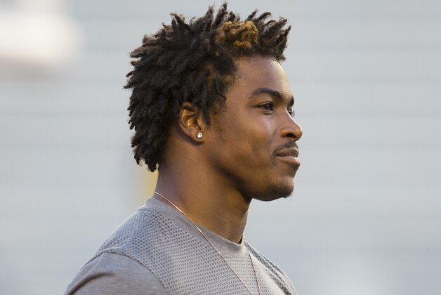 Sep 26, 2015; Madison, WI, USA; Wisconsin Badgers running back Corey Clement looks on during warmups prior to the game against the Hawaii Rainbow Warriors at Camp Randall Stadium. Mandatory Credit: Jeff Hanisch-USA TODAY Sports