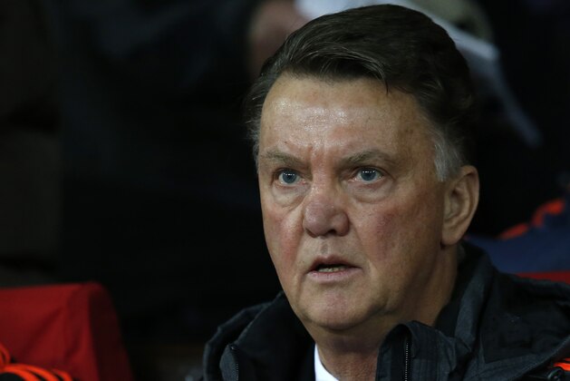 Manchester United's manager Louis van Gaal looks on ahead of the Champions League Group B soccer match between Manchester United and CSKA Moskva at Old Trafford Stadium, Manchester, England, Tuesday, Nov. 3, 2015. (AP Photo/Jon Super)