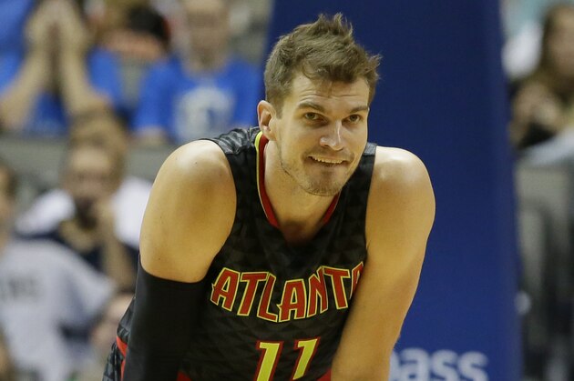 Atlanta Hawks forward Tiago Splitter (11) stands on the floor during the second half of an NBA preseason basketball game against the Dallas Mavericks Friday, Oct. 16, 2015, in Dallas. (AP Photo/LM Otero)