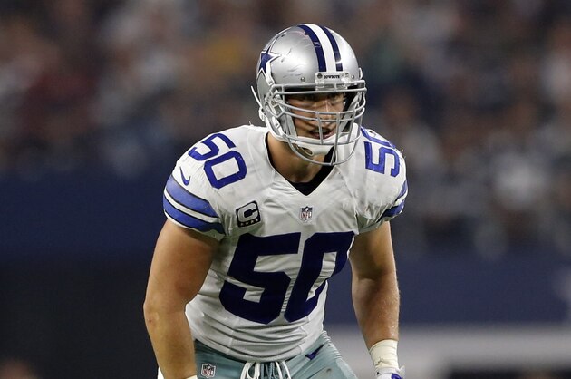 Nov 1, 2015; Arlington, TX, USA; Dallas Cowboys outside linebacker Sean Lee (50) during the game against the Seattle Seahawks at AT&T Stadium. Mandatory Credit: Kevin Jairaj-USA TODAY Sports