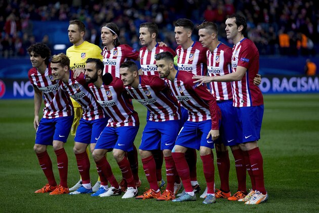MADRID, SPAIN - NOVEMBER 25: Atletico de Madrid line up prior to start the UEFA Champions League Group C match between Club Atletico de Madrid and Galatasaray AS at Estadio Vicente Calderon on November 25, 2015 in Madrid, Spain. (Photo by Gonzalo Arroyo Moreno/Getty Images) MADRID, SPAIN - NOVEMBER 25: Atletico de Madrid line up prior to start the UEFA Champions League Group C match between Club Atletico de Madrid and Galatasaray AS at Estadio Vicente Calderon on November 25, 2015 in Madrid, Spain. (Photo by Gonzalo Arroyo Moreno/Getty Images)