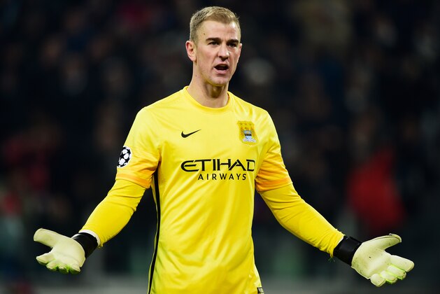 TURIN, ITALY - NOVEMBER 25:  Goalkeeper Joe Hart of Manchester City reacts after conceding the opening goal during the UEFA Champions League group D match between Juventus and Manchester City FC at the Juventus Stadium on November 25, 2015 in Turin, Italy.  (Photo by Mike Hewitt/Getty Images)