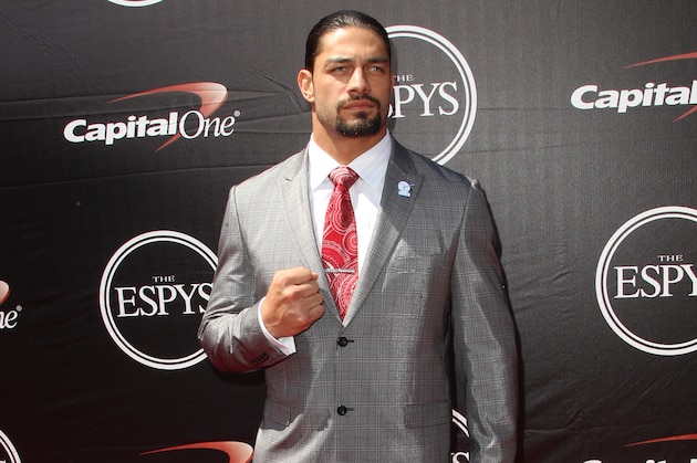 Professional Wrestler Roman Reigns arrives at the ESPY Awards at the Microsoft Theater on Wednesday, July 15, 2015, in Los Angeles. (Photo by Paul A. Hebert/Invision/AP)