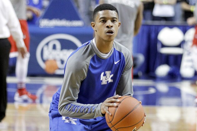 Nov 24, 2015; Lexington, KY, USA; Kentucky Wildcats guard Tyler Ulis (3) shoots the ball before the game against the Boston University Terriers at Rupp Arena. Mandatory Credit: Mark Zerof-USA TODAY Sports