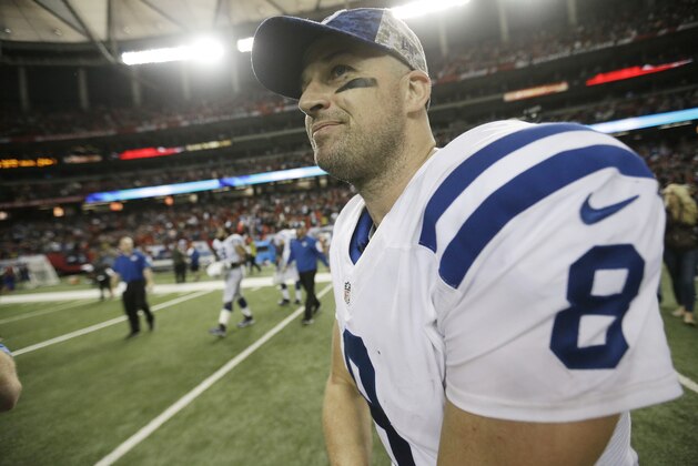 Indianapolis Colts running back Ahmad Bradshaw (44) walks off the field after an NFL football game between the Atlanta Falcons and the Indianapolis Colts, Sunday, Nov. 22, 2015, in Atlanta. The Indianapolis Colts won 24-21. (AP Photo/David Goldman)