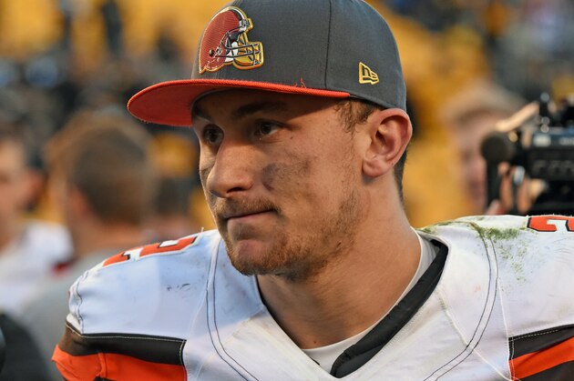 PITTSBURGH, PA - NOVEMBER 15:  Quarterback Johnny Manziel #2 of the Cleveland Browns looks on from the field after a game against the Pittsburgh Steelers at Heinz Field on November 15, 2015 in Pittsburgh, Pennsylvania.  The Steelers defeated the Browns 30-9. (Photo by George Gojkovich/Getty Images)