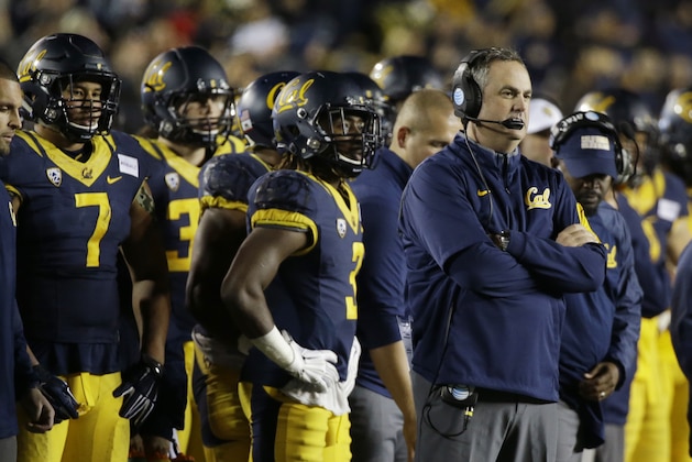 California head coach Sonny Dykes during the second half of an NCAA college football game against Oregon State Saturday, Nov. 14, 2015, in Berkeley, Calif. (AP Photo/Eric Risberg)