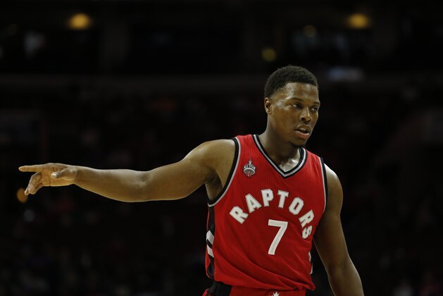Toronto Raptors' Kyle Lowry in action during an NBA basketball game against the Philadelphia 76ers, Wednesday, Nov. 11, 2015, in Philadelphia. (AP Photo/Matt Slocum)