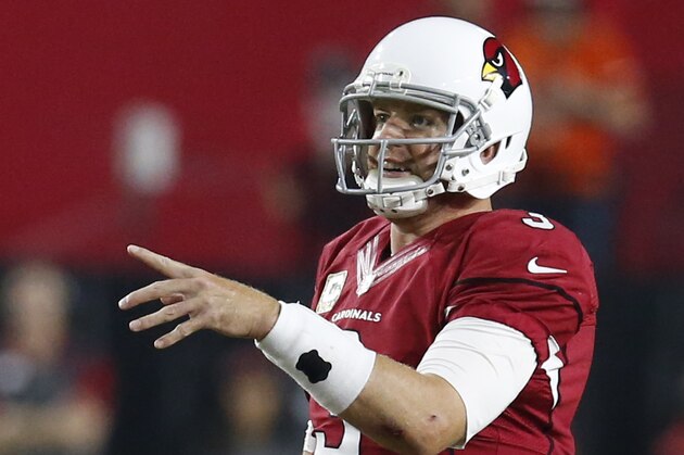 Arizona Cardinals quarterback Carson Palmer (3) in the first half during an NFL football game against the Cincinnati Bengals, Sunday, Nov. 22, 2015, in Glendale, Ariz. (AP Photo/Rick Scuteri)