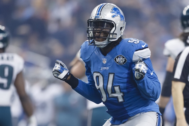 Detroit Lions defensive end Ezekiel Ansah (94) celebrates after a play during the second half of an NFL football game against the Philadelphia Eagles, Thursday, Nov. 26, 2015, in Detroit. (AP Photo/Rick Osentoski) Detroit Lions defensive end Ezekiel Ansah (94) celebrates after a play during the second half of an NFL football game against the Philadelphia Eagles, Thursday, Nov. 26, 2015, in Detroit. (AP Photo/Rick Osentoski)