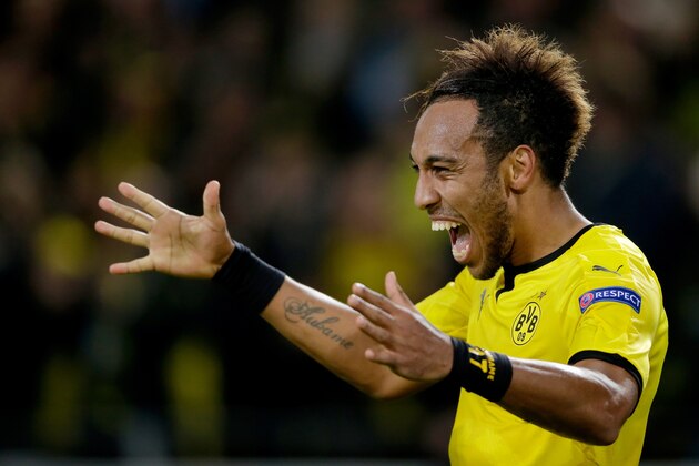 Pierre Emerick Aubameyang of Borussia Dortmund during the Europa League group C match between Borussia Dortmund and Qäbälä FK on November 5, 2015 at the Signal Iduna Park stadium in Dortmund, Germany.(Photo by VI Images via Getty Images) Pierre Emerick Aubameyang of Borussia Dortmund during the Europa League group C match between Borussia Dortmund and Qäbälä FK on November 5, 2015 at the Signal Iduna Park stadium in Dortmund, Germany.(Photo by VI Images via Getty Images)