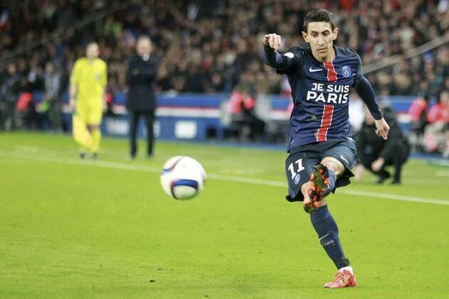 PARIS, FRANCE - NOVEMBER 28: Angel Di Maria of Paris Saint-Germain during the French Ligue 1 between Paris Saint-Germain and ESTAC Troyes at Parc Des Princes on november 28, 2015 in Paris, France. (Photo by Xavier Laine/Getty Images) PARIS, FRANCE - NOVEMBER 28: Angel Di Maria of Paris Saint-Germain during the French Ligue 1 between Paris Saint-Germain and ESTAC Troyes at Parc Des Princes on november 28, 2015 in Paris, France. (Photo by Xavier Laine/Getty Images)