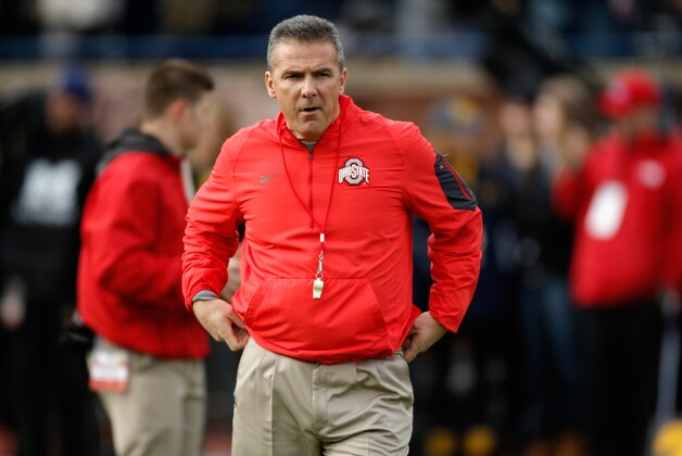 ANN ARBOR, MI - NOVEMBER 28:  Head coach Urban Meyer of the Ohio State Buckeyes watches warm ups before the start of their game against the Michigan Wolverines at Michigan Stadium on November 28, 2015 in Ann Arbor, Michigan.  (Photo by Gregory Shamus/Getty Images)