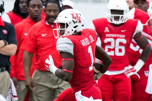 Houston's quarterback Greg Ward Jr. (1) scrambles out of the pocket during the first quarter of an NCAA college football game against Navy Friday, Nov. 27, 2015, in Houston, Texas. (AP Photo/Juan DeLeon) Houston's quarterback Greg Ward Jr. (1) scrambles out of the pocket during the first quarter of an NCAA college football game against Navy Friday, Nov. 27, 2015, in Houston, Texas. (AP Photo/Juan DeLeon)