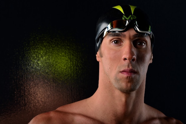 LOS ANGELES, CA - NOVEMBER 21:  Swimmer Michael Phelps poses for a portrait at the USOC Rio Olympics Shoot at Quixote Studios on November 21, 2015 in Los Angeles, California.  (Photo by Harry How/Getty Images)