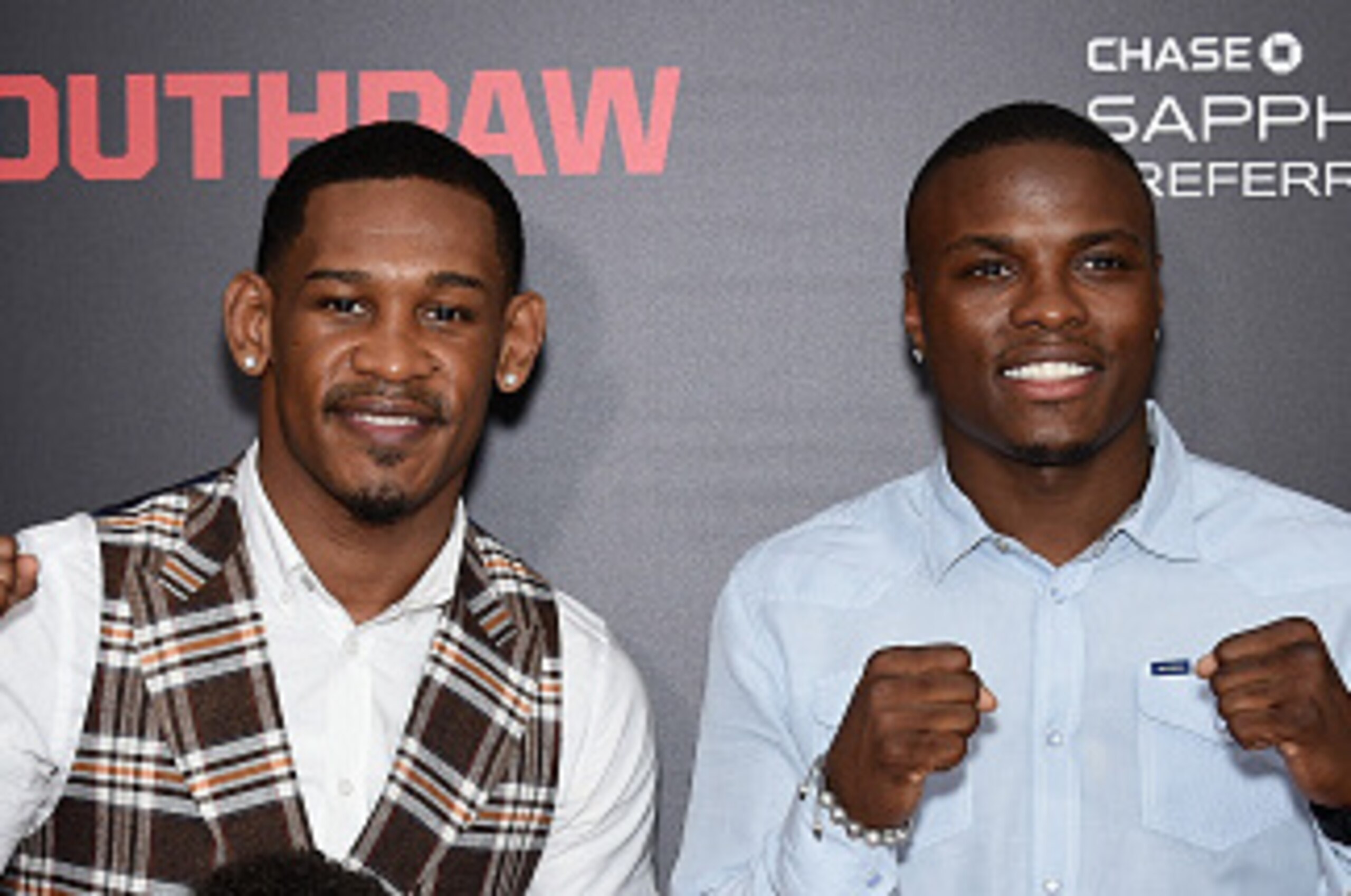 NEW YORK, NY - JULY 20: Boxers Daniel Jacobs (L) and Peter Quillin (R) attend the 'Southpaw' New York Premiere at AMC Loews Lincoln Square on July 20, 2015 in New York City.  (Photo by Dimitrios Kambouris/Getty Images)